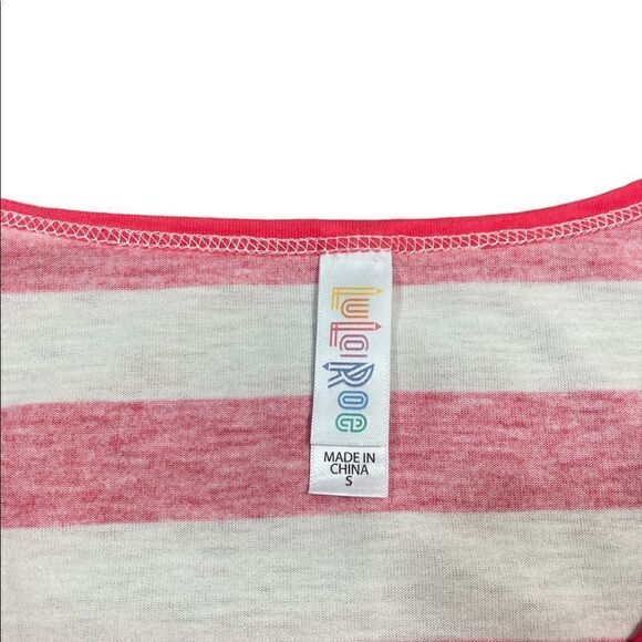 NWT LuLaRoe Pink And White Stripe Lynnae Top, Size S, NWT - Picture 5 of 8
